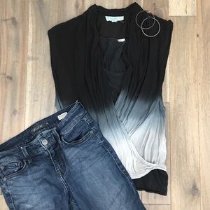 Urban Outfitters Sheer Ombré Surplice Top